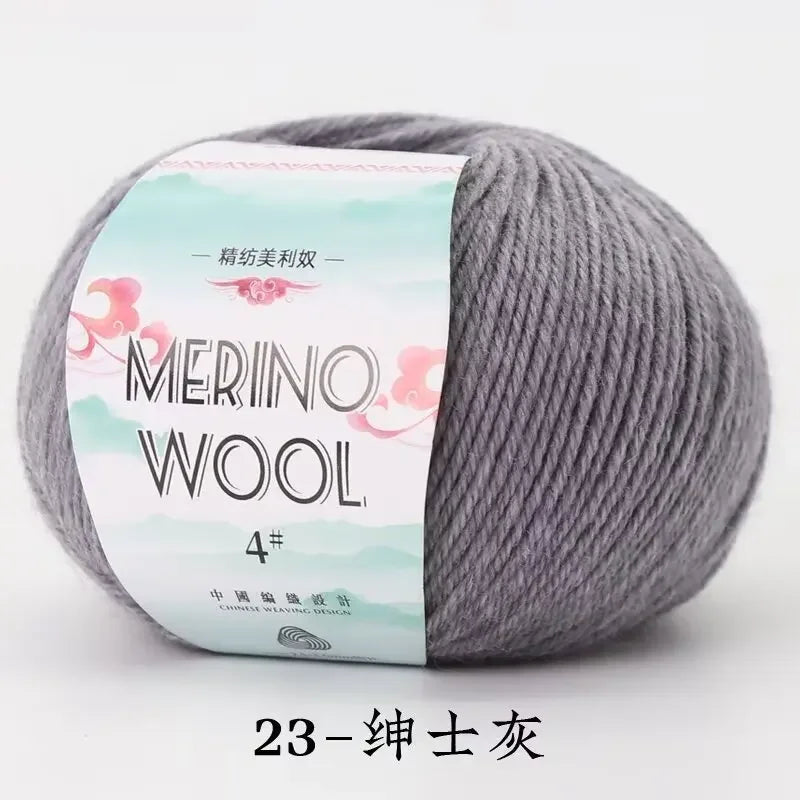 Crochet Merino Wool Yarn, 50g Roll Baby Wool, 130M Soft Fiber for Scarves, Hats, DIY Knitting Projects, Hand Knitting Supplie
