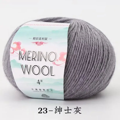 Crochet Merino Wool Yarn, 50g Roll Baby Wool, 130M Soft Fiber for Scarves, Hats, DIY Knitting Projects, Hand Knitting Supplie