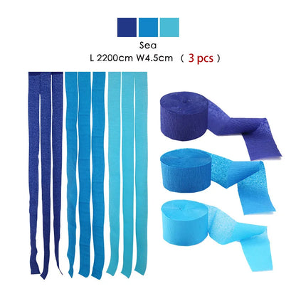3pcs/set Rainbow Crepe Paper Streamers for Wedding Birthday Party Backdrop Decoration Colorful Paper Crepe Garland Ribbon Dec