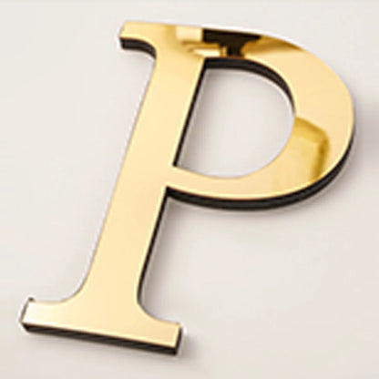 20cm Gold Acrylic Mirror English Letters Wall Stickers Birthday Decoration Festival Party Wedding Decor Self-adhesive Art Mur