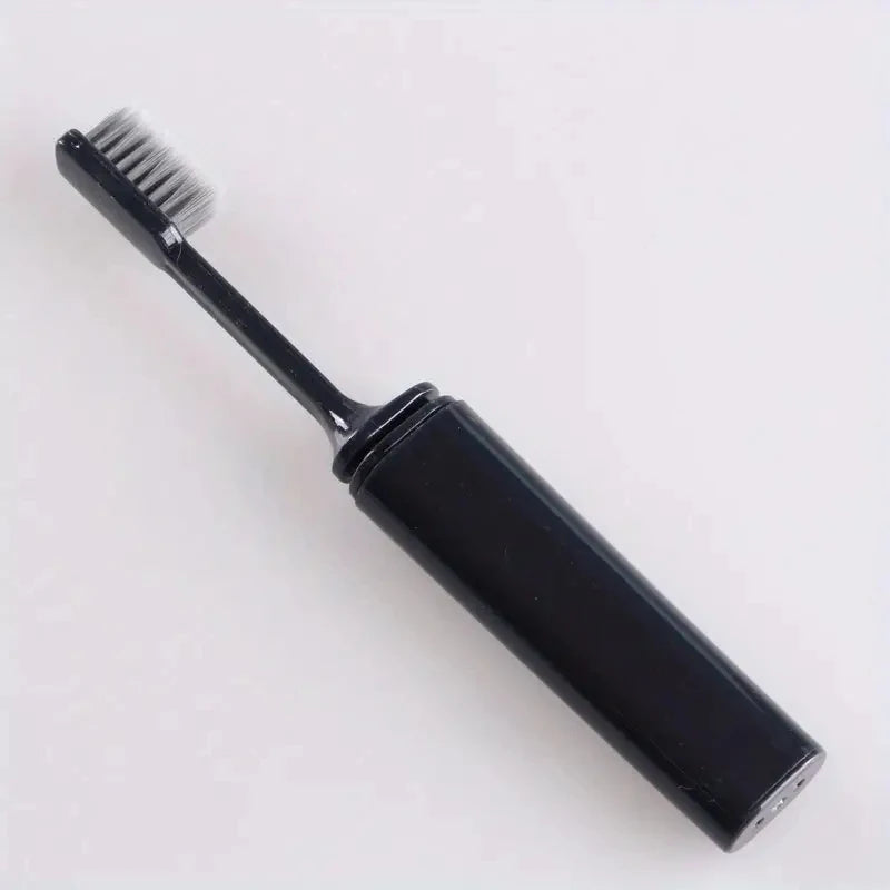 Portable Compact Charcoal Folding Toothbrush - Perfect for TravelCamping, and Hiking - Easy to Take and Efficient Teethbrush 