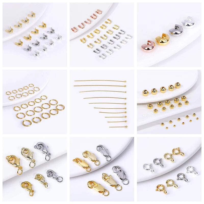 18k Gold Plated Spacer Beads For Bracelet Making,Separators For Beads,Jewelry Fittings,DIY Jewellery Making Supplies