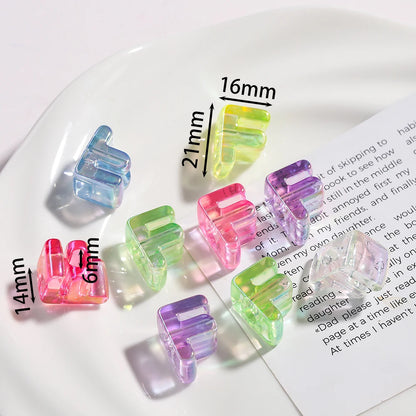 5pcs/lot Multicolour Random Letter Beads Acrylic Transparent Alphabet Bead For Jewelry Making DIY Necklace Keychain Accessori