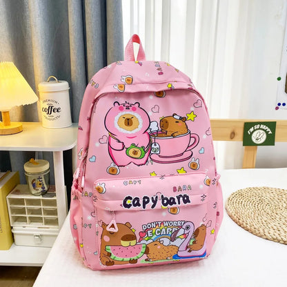 Cute Large Capacity Capybara Backpack Cartoon Breathable Student Schoolbag Nylon Ultra-light Book Bag Back to school Women Gi