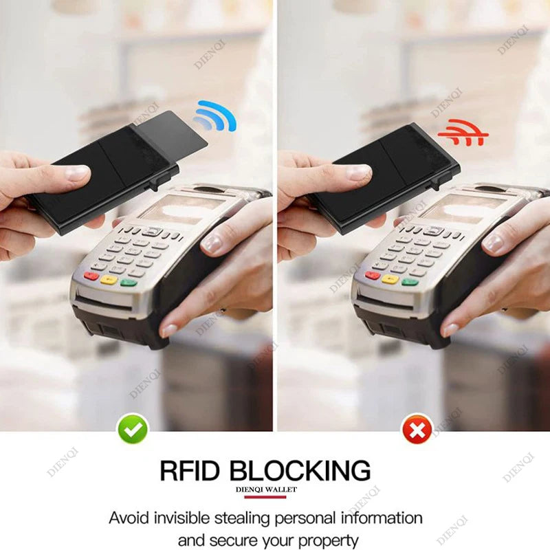 Anti-theft Cards Protectors Card Holder Minimalist Smart Wallet RFID Protection Aluminum Metal Box Cardholder Case Porte Cart