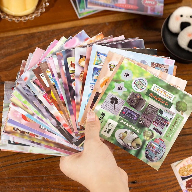 20 Sheets PET Die cut Stickers book Retro Cartoon Decorative handmade Scrapbooking Material Diary Japanese Stationery Supplie