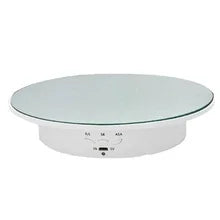 3 Speeds Electric Rotating Display Stand Mirror 360 Degree Turntable Jewelry Holder Battery/USB Power for Photography Shootin