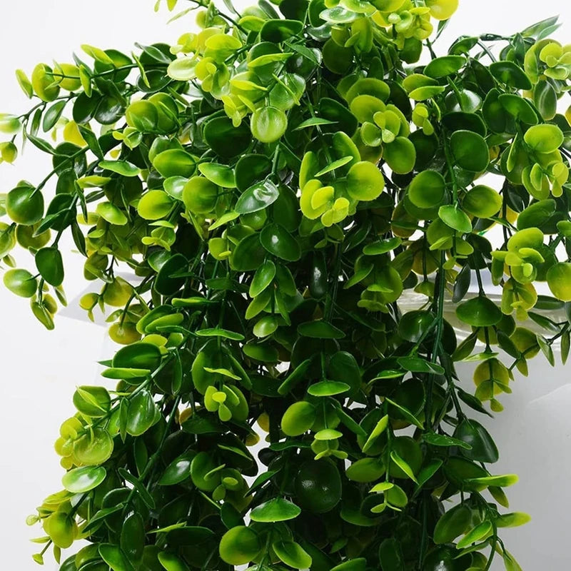 1Pcs Artificial 5Forks Rattan Eucalyptus Wall Hanging Simulation Greenery Fake Hanging Plants Vine Diy Home Outdoor Decor Pla