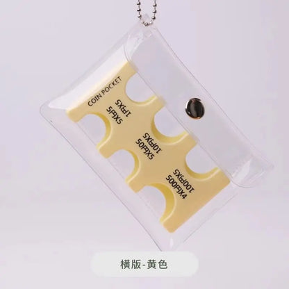 Japanese Coin Holder Wallet ,Coin Wallet,Mini Wallet,PVC Wallet,Portable Small Change Purse ,Transparent Card Case - Yellow
