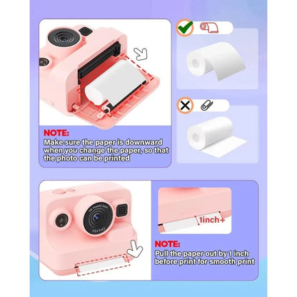 Kids Camera Instant Print Refill for Kids Instant Camera Thermal Printing BPA Free,57x25mm White Non-Adhesive Photo Print Rol
