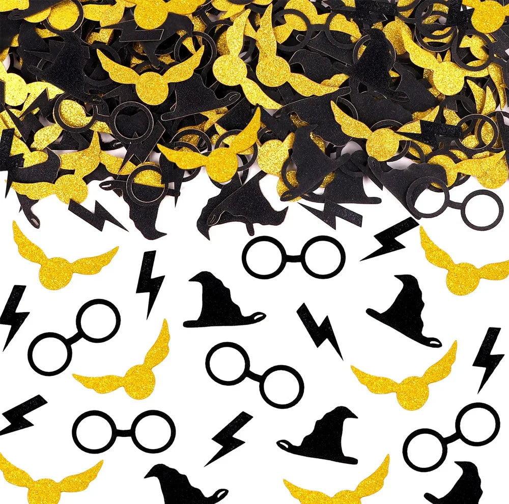 100pcs Wizard Table Confetti Halloween Party Decor Glitter Confetti Craft DIY Scatter Bless Confetti Birthday Scatter - Black