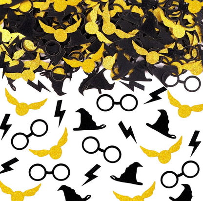 100pcs Wizard Table Confetti Halloween Party Decor Glitter Confetti Craft DIY Scatter Bless Confetti Birthday Scatter - Black