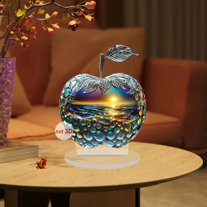 2D Acrylic Apple Landscape Desktop Decoration Ornament Home Living Room Entrance Tabletop Decoration Office Table Ornament