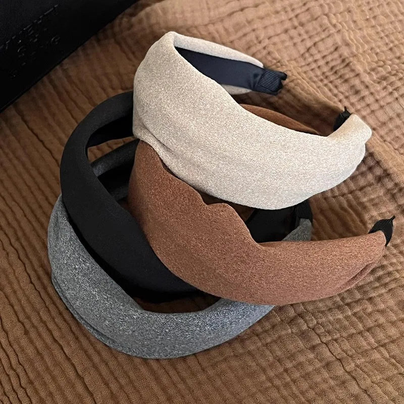 Vintage Solid Soft Cotton Hairband Women Girls Leopard Print Headband Sweet Hair Hoop Elastic Hair Band Fashion Hair Accessor