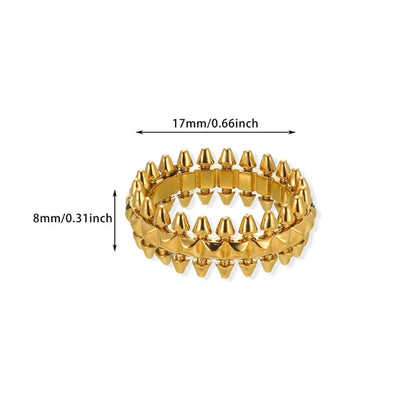 Stainless Steel Vintage Bullet Rings for Women Gold Color Geometric Rings Boho Jewelry Hip Hop Party Wedding Jewelry Gifts