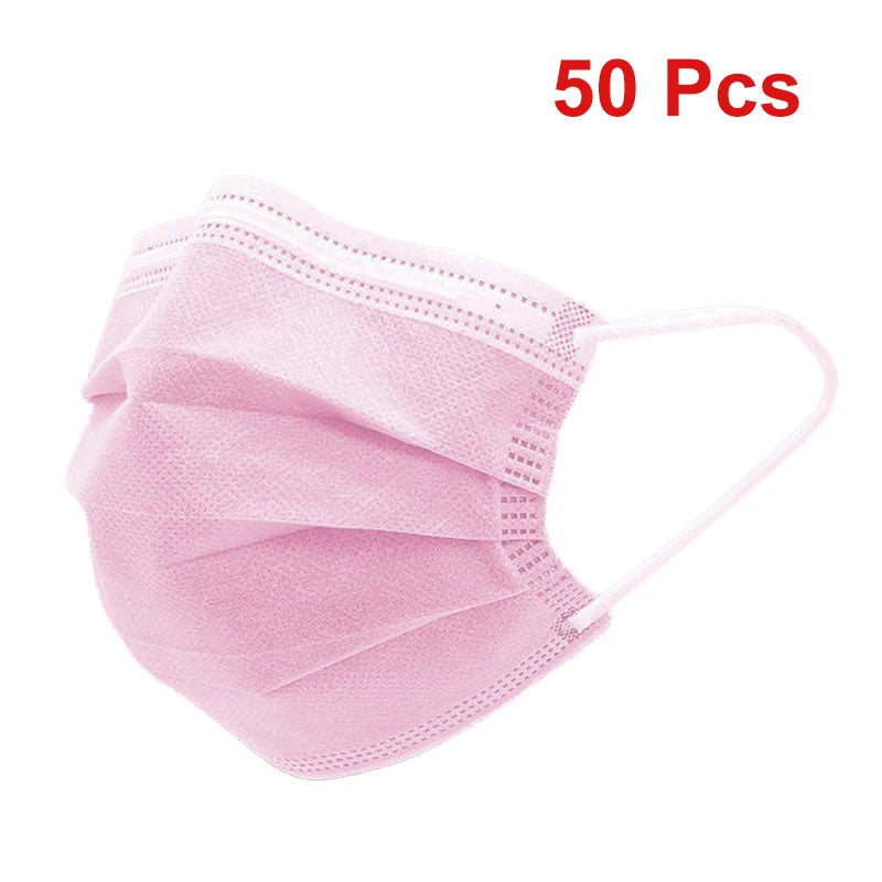 Masks 3-layer Mask Face Masks Melt Blown Cloth Disposable Anti-Dust Protective Masks Earloops Mouth Mask Black Mascarillas - 
