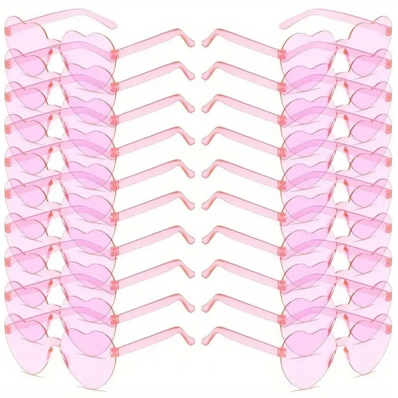 10 pcs Heart-Shaped Glasses Party Favors, Plastic Novelty Eyewear, for Weddings, Birthdays, Anniversaries, Bachelor Parties