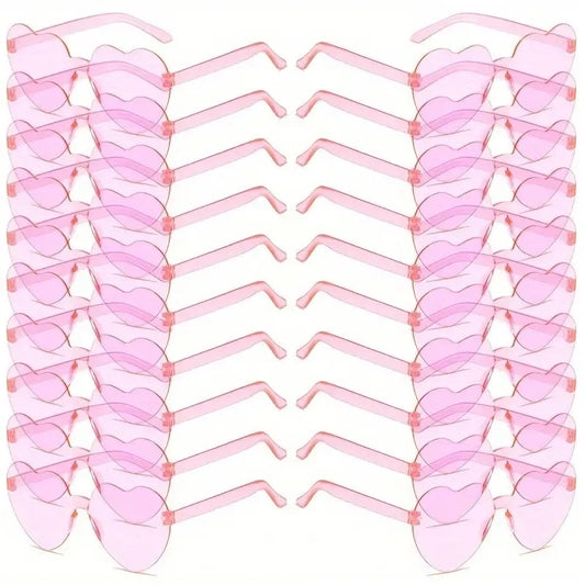 10 pcs Heart-Shaped Glasses Party Favors, Plastic Novelty Eyewear, for Weddings, Birthdays, Anniversaries, Bachelor Parties