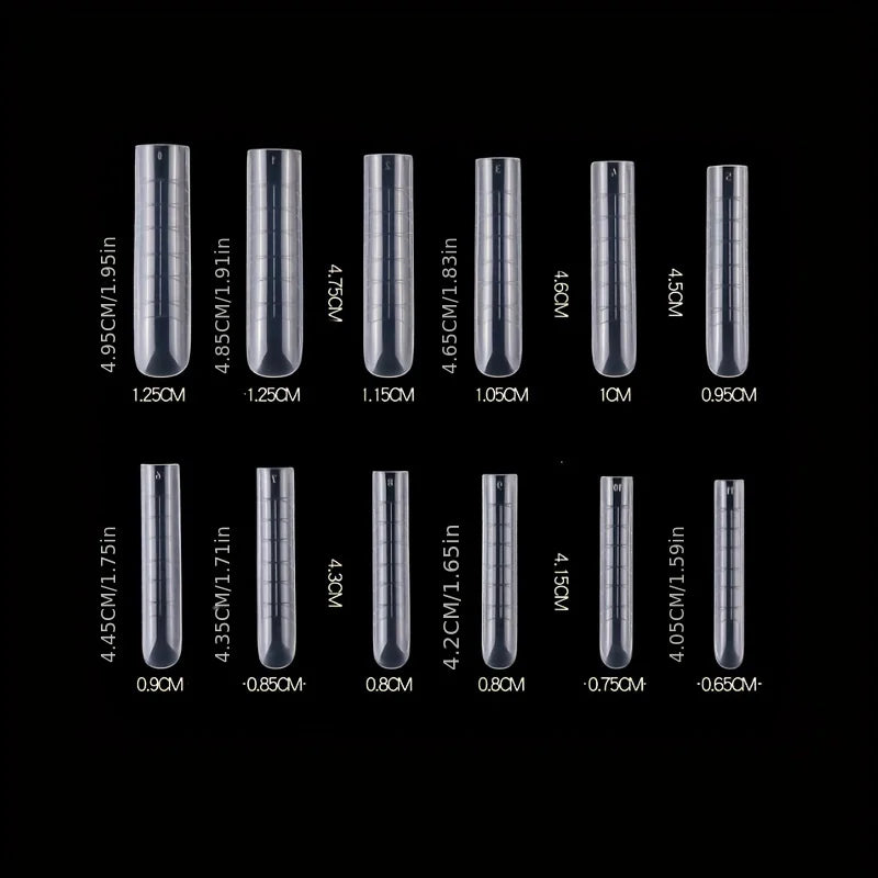 120Pcs Clear Full Cover Dual Nail System for Uv Gel Acrylic Nail Art - Includes Scale and U-Shaped Tips for Extension - Perfe