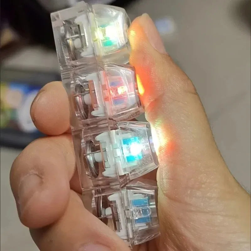 Light Up Keyboard Key Keychain Stress Relief Fidget Toy Clickable Button with LED Light