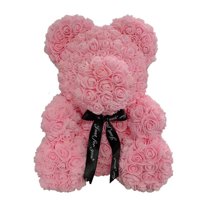 Red Rose Bear 40cm Bear Of Roses Artificial Flower Rose Teddy Bear For Women Valentine's Day Wedding Birthday Christmas Gift 