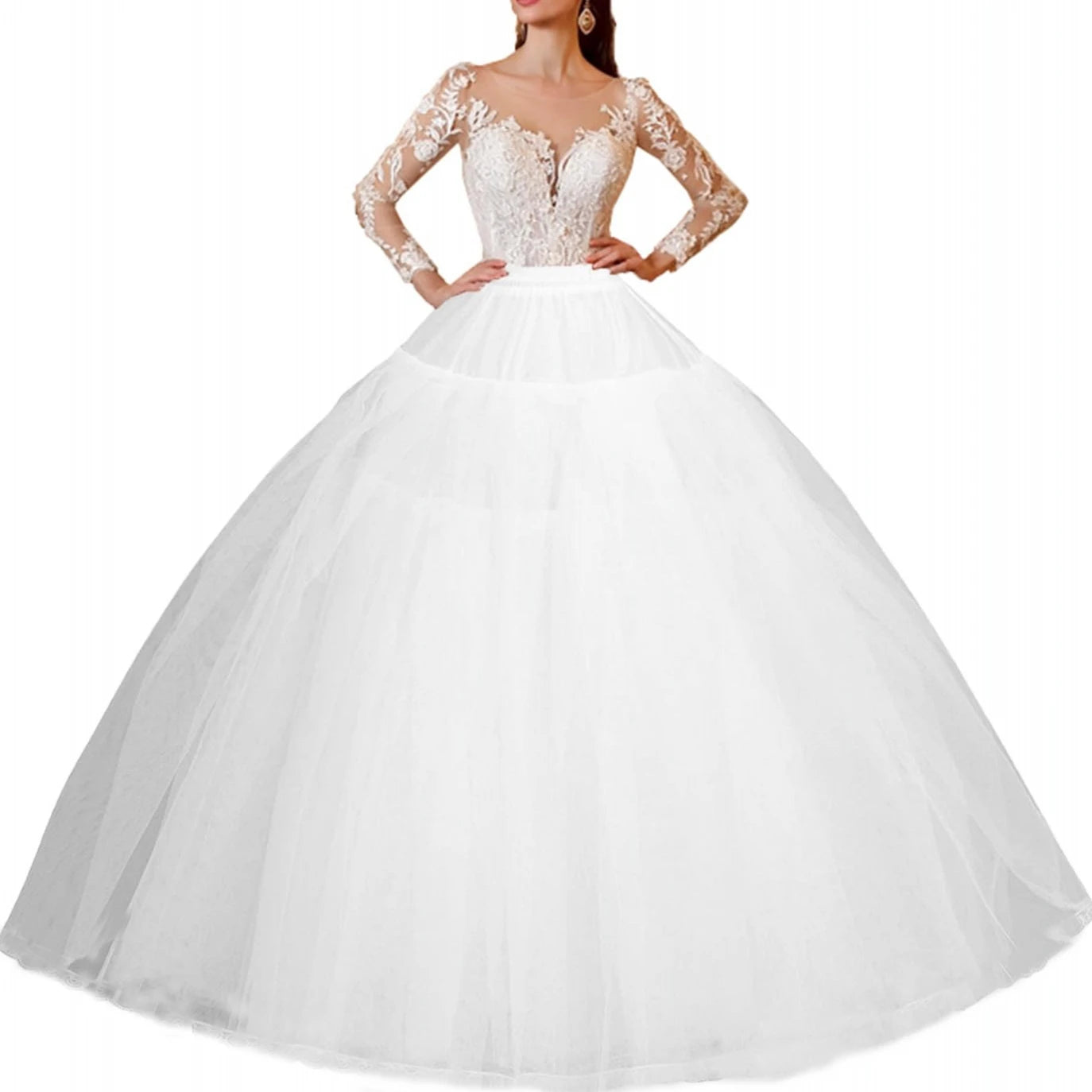 Bridal Wedding Petticoat Underskirt Ball Gown Crinoline Slip Underskirt Bridae Prom Dress Petticoats - 8 layers No Hoop