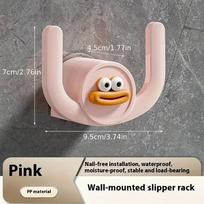1Pc Cartoon Slippers Hook Bathroom Slipper Rack Shower Storage Organizer Shoe Holder Drainage Stand for Bathrooms and Bedroom