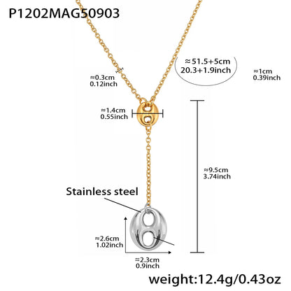 4 Models Dainty Lariat Y Necklace In Stainless Steel 18k Gold Plated Chain Tassel Necklaces Two Tone Pendant Necklace For Wom