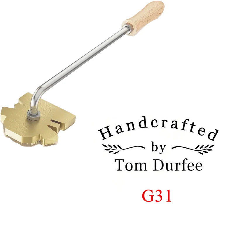 Custom Branding Iron Stamp DIY LOGO Heating Brass Embosser Seals with Handle for Wood Leather Cake Hamburger Wedding Party Cr