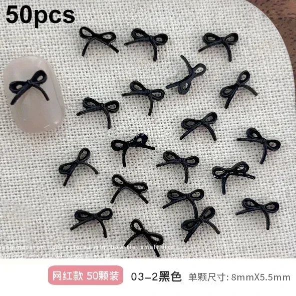 French Ribbons Colorful Resin Cute Bowknot Charm Leopard Print Bow Tie Nail Art Decorations Manicure Tools Accessories Wholes
