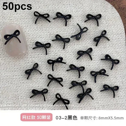 French Ribbons Colorful Resin Cute Bowknot Charm Leopard Print Bow Tie Nail Art Decorations Manicure Tools Accessories Wholes