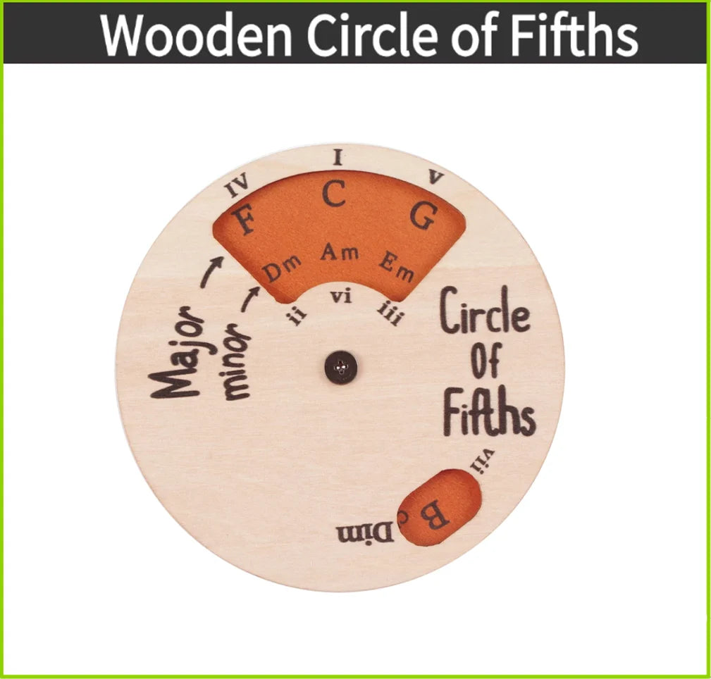 Wooden Melody Tool Round Circle of Fifths Wheel Melody Chord Tool Music Transpose Accessories For Musicians Beginners Songwri