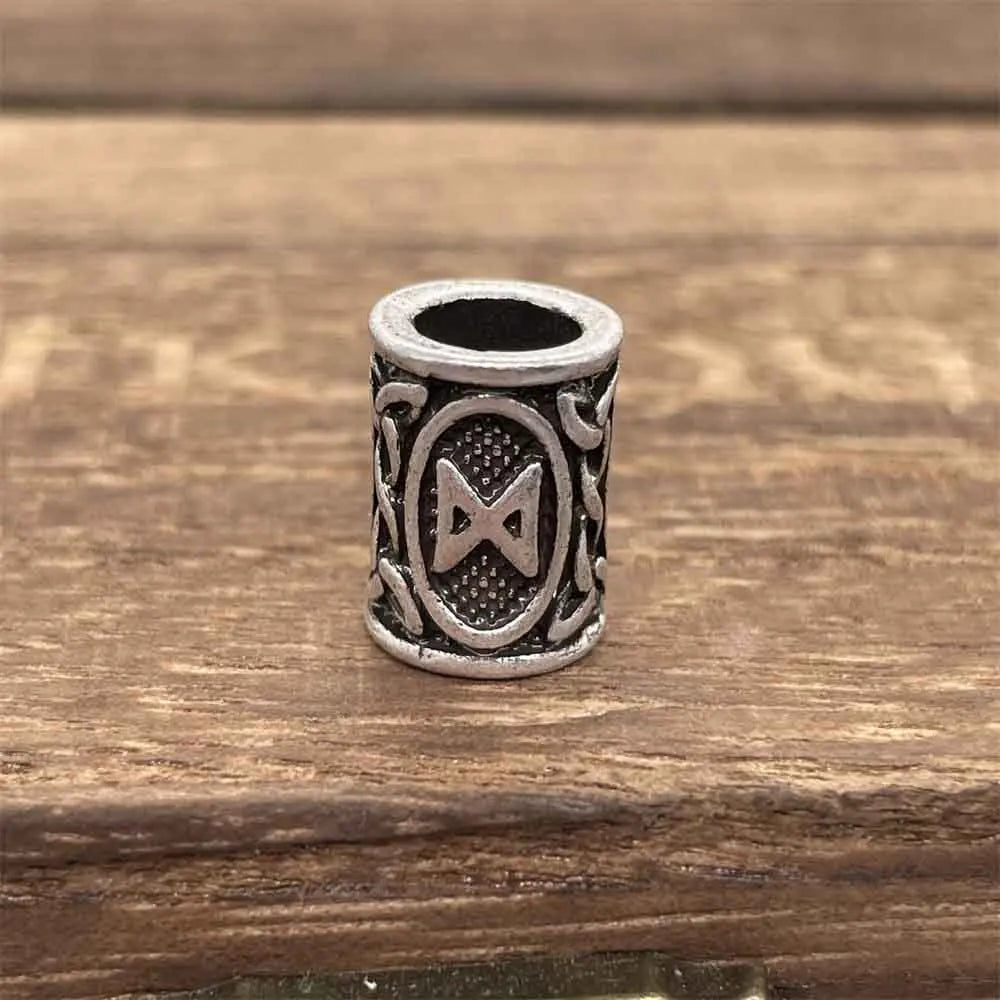 Nostalgia 1pcs Tree Of Life Bead For Hair Beard Braids Norse Runes Viking Symbols Beads For Bracelet Jewelry Making - DAGAZ