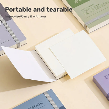 40 Sheets Portable Drawing Sketchbook Thick White Cardboard Mini Graphite Art Book for Watercolor Painting