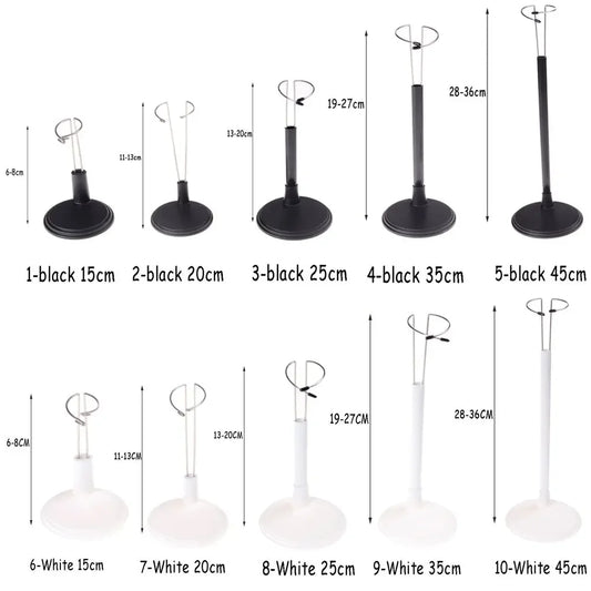 Doll Bracket White Black 15/20/25/35/45CM Adjustable Metal Stand Holder Toy Store Display Support Accessories Toy Store Displ