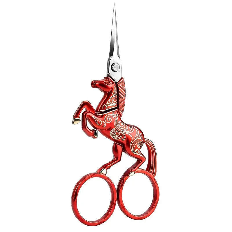 Vintage element horse-shaped scissors for cross-stitch, flower tea art, tailoring, thread trimming, and cutting