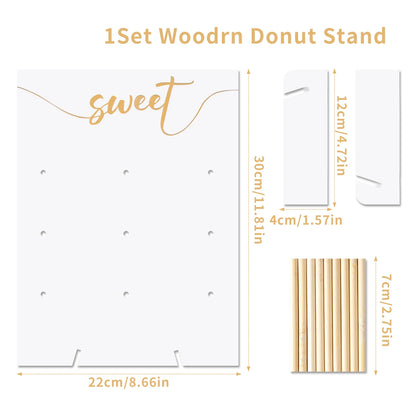Wooden Donut Stand Wedding Decoration Wall Dessert Doughnut Table Holder Baby Shower Birthday Party Table Decor Supplies - re