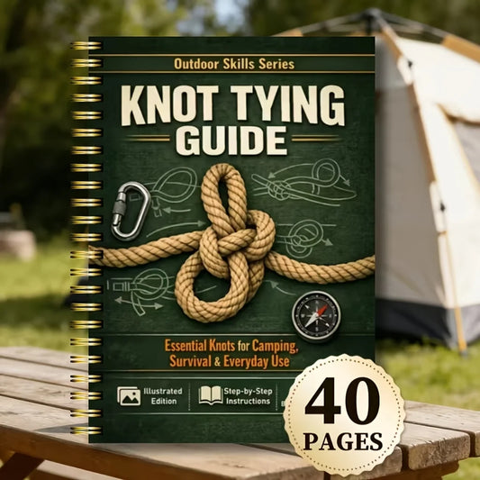 40 Page Outdoor Survival Knot Bible Step by Step Illustrated Complete Knot Guide for Camping Hiking Daily Survival Home