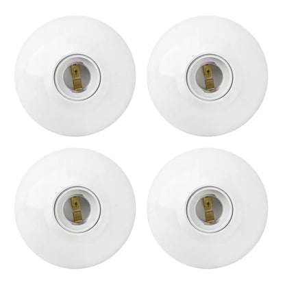 DIY E27 LED Light Bulb Holder Round Socket Base，850°fireproog Hanging Lamp Socket Base Industrial Ceiling Wall Light Base Hol