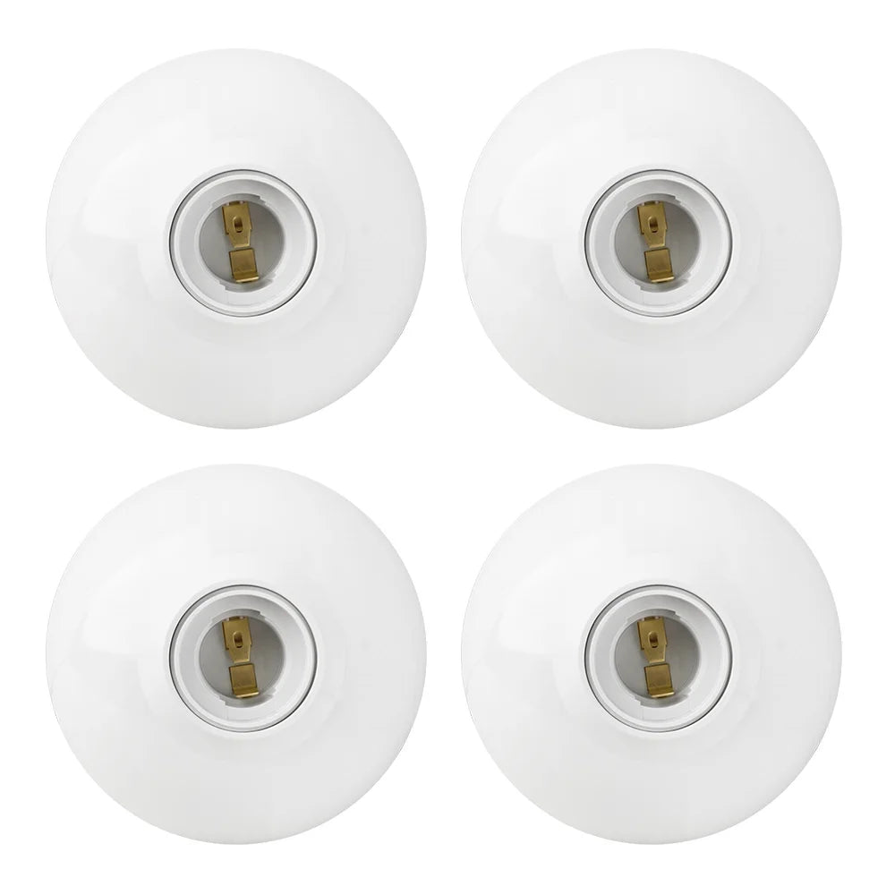 DIY E27 LED Light Bulb Holder Round Socket Base，850°fireproog Hanging Lamp Socket Base Industrial Ceiling Wall Light Base Hol