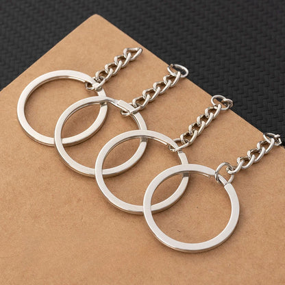 10/50/100pcs Silver Plated Metal Blank Keyring Split Ring Keyfob Key Holder Rings DIY Findings Making Keychain Accessories