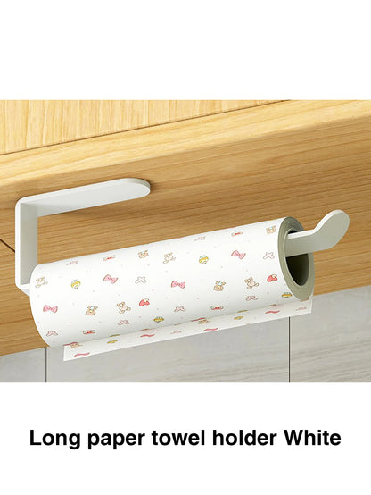 Kitchen Paper Towel Holder Adhesive Tissue Hanger Toilet Roll Paper Dispenser Cabinet Storage Napkin Rack Bathroom Accessorie