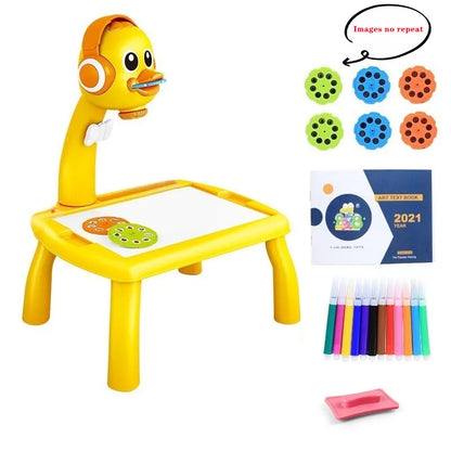 Mini Led Projector Art Drawing Table Light Toy for Children Kids Painting Board Small Desk Educational Learning Paint Tool Cr
