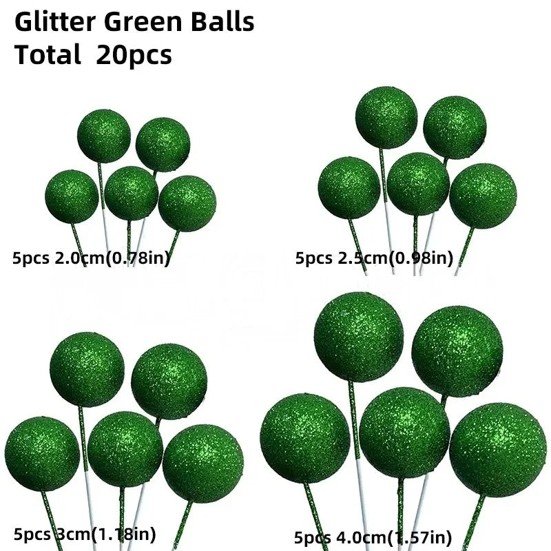 20 Pcs Ball Cake Topper Decorations Mini Balloons Cake Topper Sticks Gold Balls Cake Picks Cake Topper Balls Cake Decorations