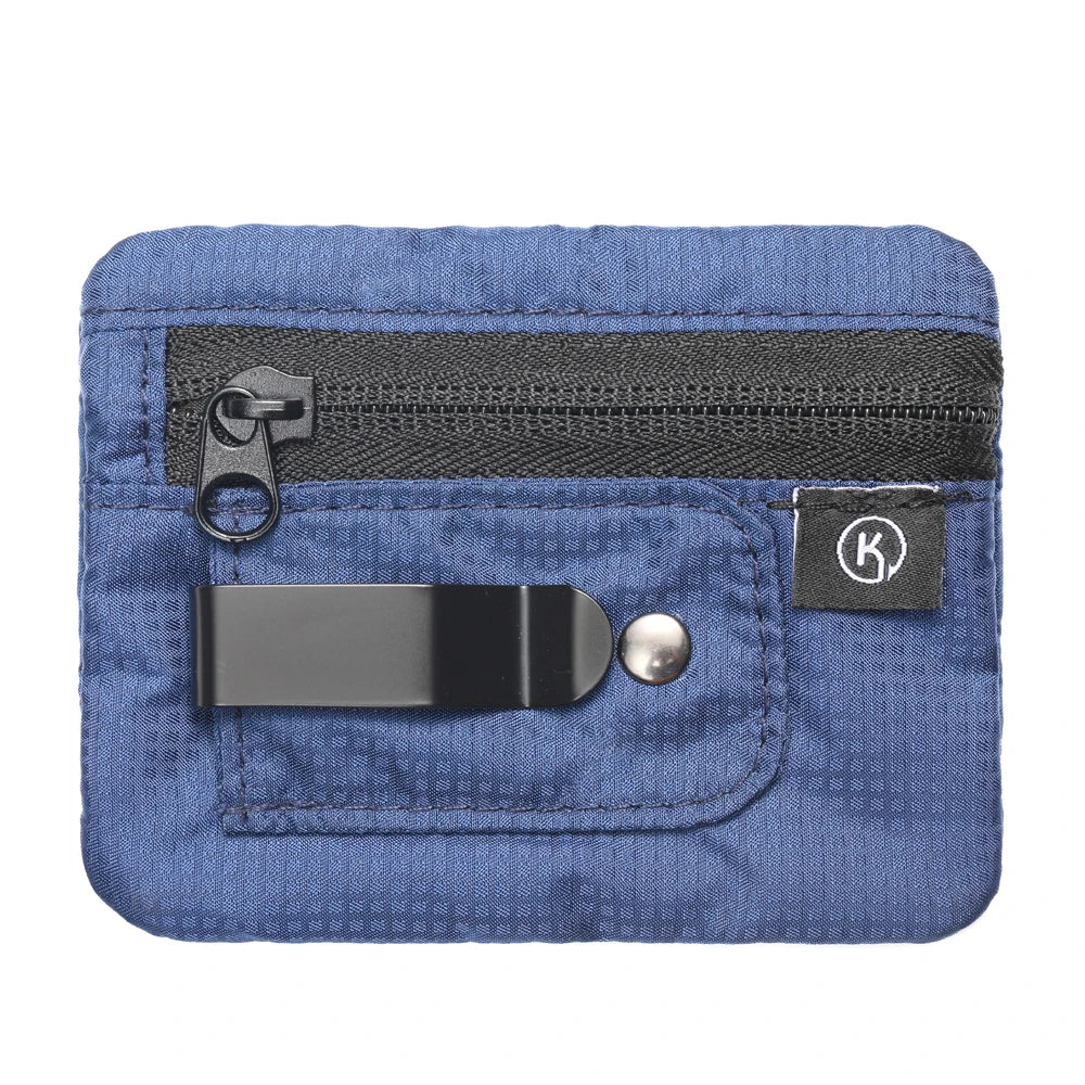 Mini Coin Purse Simple Fabric Pouch with Zipper & Belt Clip Non-braided RFID Blocking Money Bag Organizer for Cash and Coins 
