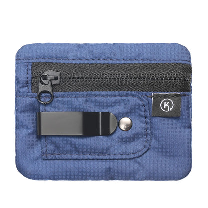 Mini Coin Purse Simple Fabric Pouch with Zipper & Belt Clip Non-braided RFID Blocking Money Bag Organizer for Cash and Coins 