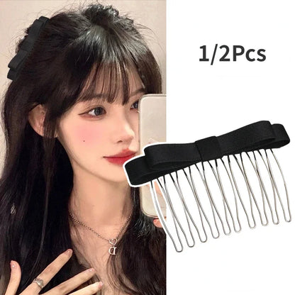 Black Bow Hair Combs Blank Base Gold Hair Claws Hairpins for Jewelry Making DIY Wedding Hair Components Styling Accessories P