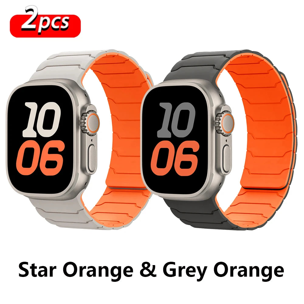 magnetic Strap For Apple Watch Band ultra 2 3 49mm 44mm 40mm 41mm 46mm 42mm 45mm 38 Silicone Bracelet IWatch Series 11 9 8 SE