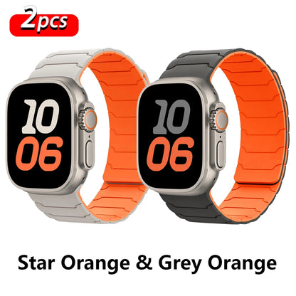 magnetic Strap For Apple Watch Band ultra 2 3 49mm 44mm 40mm 41mm 46mm 42mm 45mm 38 Silicone Bracelet IWatch Series 11 9 8 SE