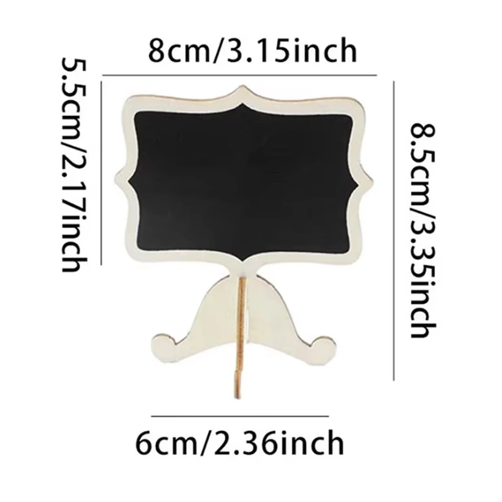 10Pcs Chalkboard Labels With Easel Mini Chalkboard Signs Wooden Chalkboards for Weddings Birthday Message - J2502010-A-W-10